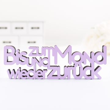 3D-Schriftzug Bis zum Mond und wieder zurück