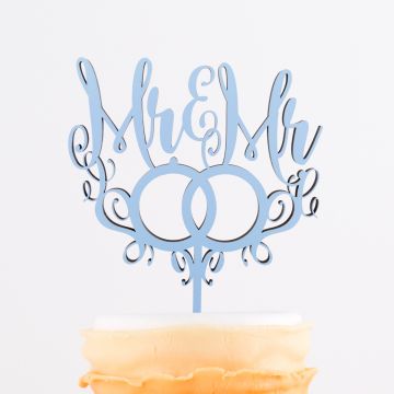 Cake Topper Mr. & Mr. mit Ringen 