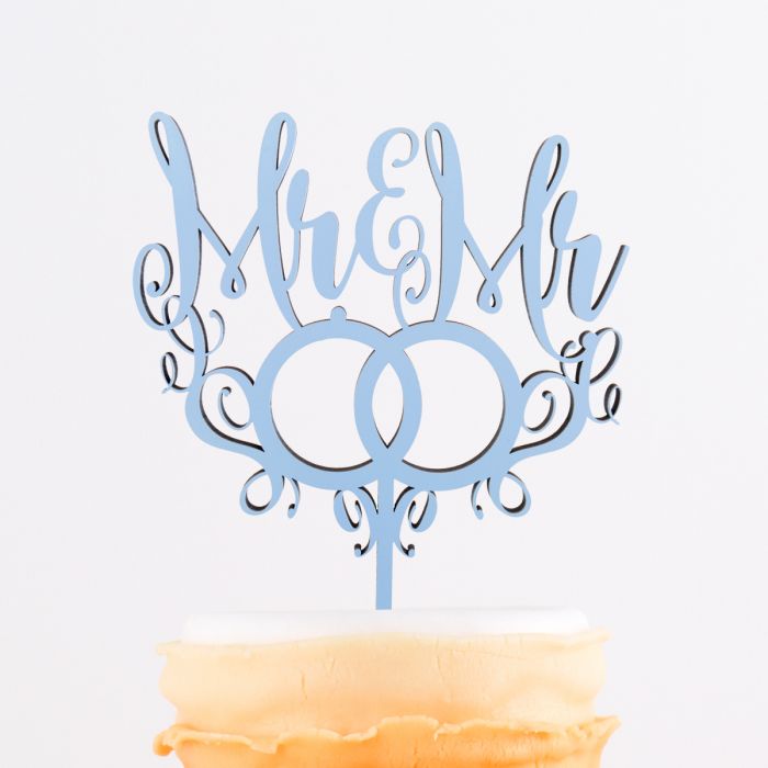 Cake Topper Mr. & Mr. mit Ringen main product photo