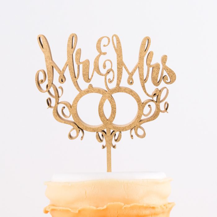 Cake Topper Mr. & Mrs. mit Ringen main product photo