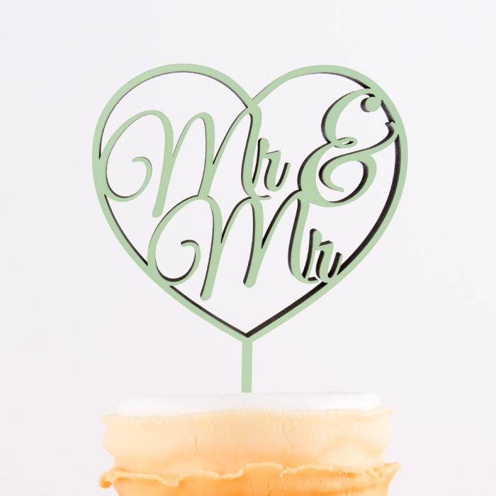 Cake Topper Mr. & Mr. im Herz main product photo