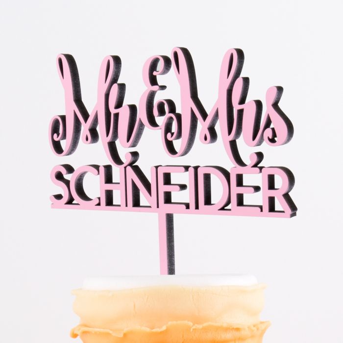 Cake Topper Mr. & Mrs. Wunschname main product photo